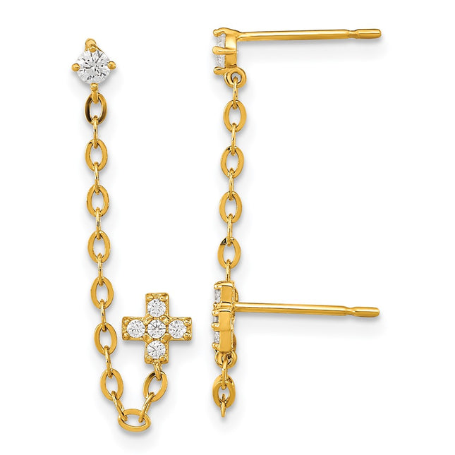 14k Yellow Gold Earrings Style GK971 - Classique Jewelry Inc.