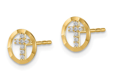14k Yellow Gold Earrings Style GK982 - Classique Jewelry Inc.