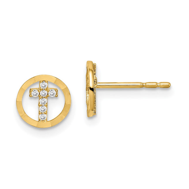 14k Yellow Gold Earrings Style GK982 - Classique Jewelry Inc.