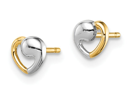 14k Yellow & Rhodium Earrings Style GK985 - Classique Jewelry Inc.