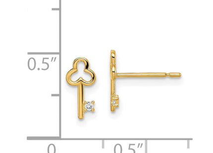14k Madi K CZ Key Post Earrings (Style GK990)