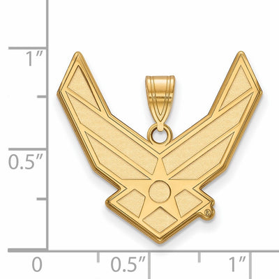 Sterling Silver Gold-plated LogoArt U.S. Air Force Extra Large Pendant