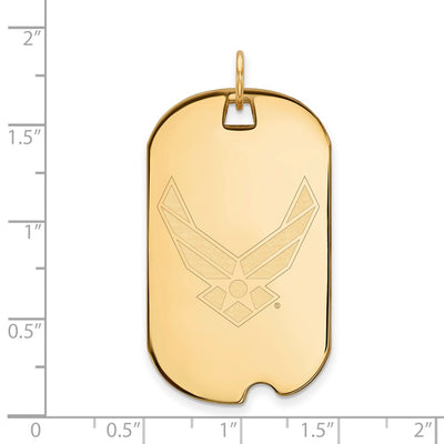 Sterling Silver Gold-plated LogoArt U.S. Air Force Large Dog Tag Pendant