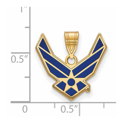 Sterling Silver Gold-plated LogoArt U.S. Air Force Large Enameled Pendant