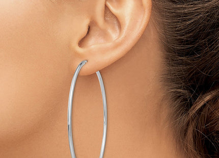 14k White Gold Polished Endless Hoop Earrings (Style H1000)