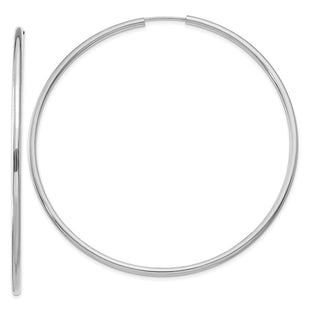 14k White Gold Polished Endless Hoop Earrings (Style H1000)