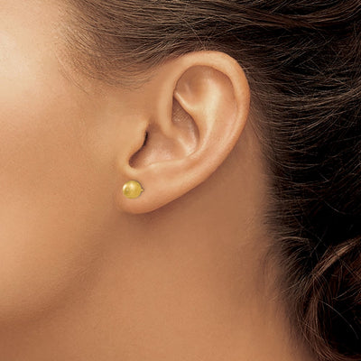 14K Satin Ball Post Earrings