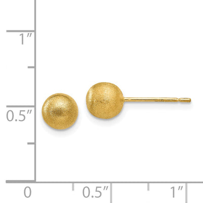 14K Satin Ball Post Earrings