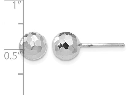 14K white gold earrings, further view