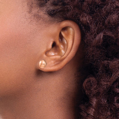 14K Rose Polished Button Post Earrings, 8 x 8mm