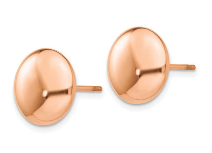 14k Rose Polished Button Post Earrings (Style H1030)
