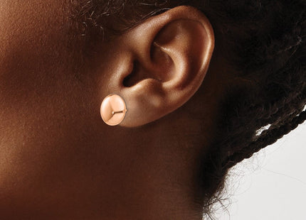 14k Rose Polished Button Post Earrings (Style H1030)