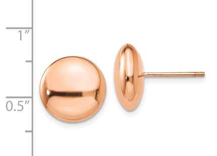 14k Rose Polished Button Post Earrings (Style H1030)