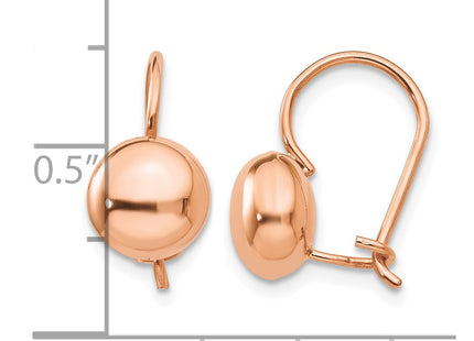 14K rose gold earrings, further view
