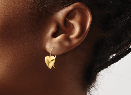 14k Yellow Gold Earrings Style H1042 - Classique Jewelry Inc.