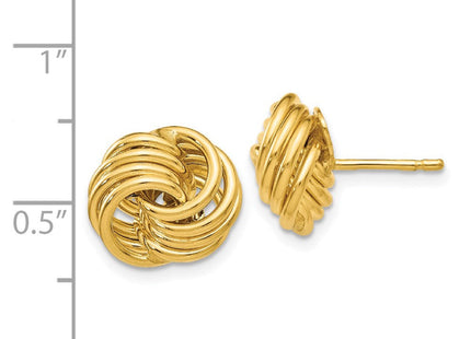 14k Polished Fancy Post Earrings (Style H1055)