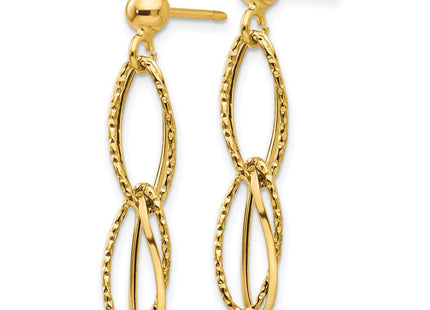 14k Yellow Gold Earrings Style H1056 - Classique Jewelry Inc.