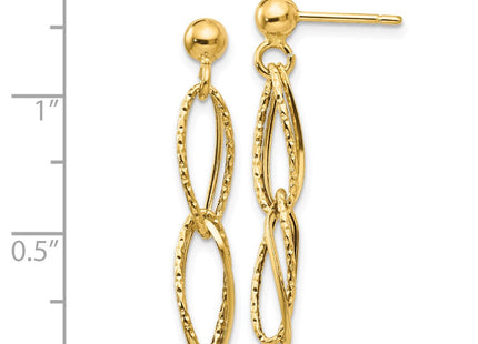 14k Yellow Gold Earrings Style H1056 - Classique Jewelry Inc.