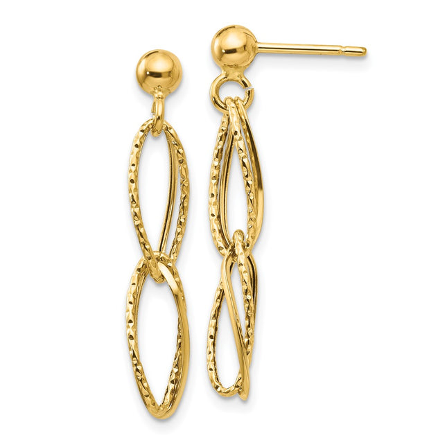 14k Yellow Gold Earrings Style H1056 - Classique Jewelry Inc.