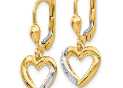 14k Yellow & Rhodium Earrings Style H1074 - Classique Jewelry Inc.