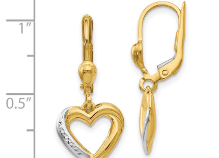 14k Yellow & Rhodium Earrings Style H1074 - Classique Jewelry Inc.