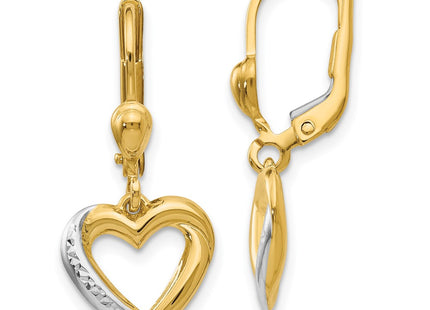 14k Yellow & Rhodium Earrings Style H1074 - Classique Jewelry Inc.