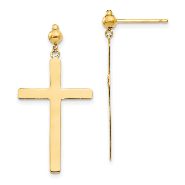 14k Yellow Gold Earrings Style H1086 - Classique Jewelry Inc.