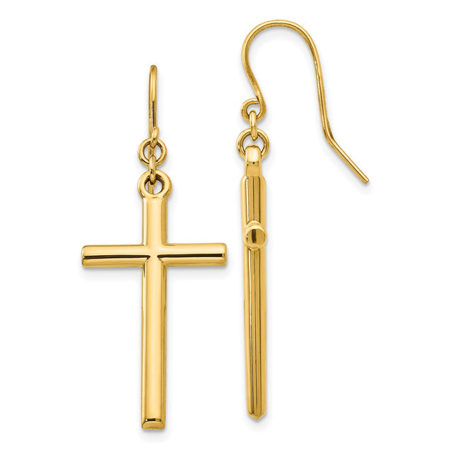 14k Yellow Gold Earrings Style H1087 - Classique Jewelry Inc.