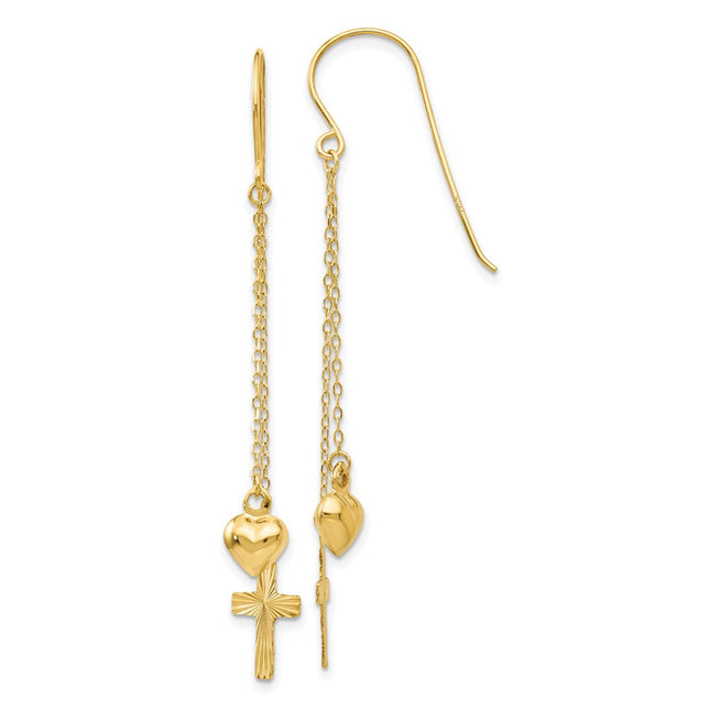 14k Yellow Gold Earrings Style H1088 - Classique Jewelry Inc.
