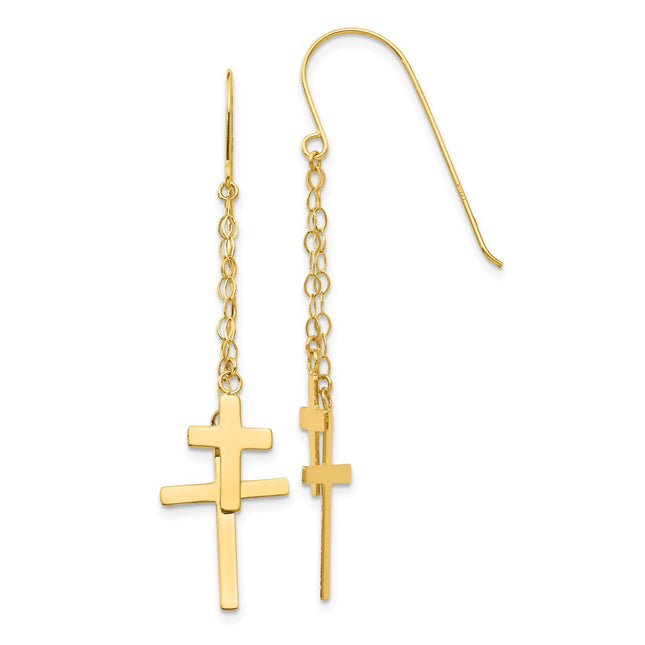 14k Yellow Gold Earrings Style H1089 - Classique Jewelry Inc.