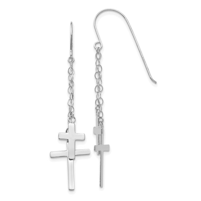 14k White Gold Earrings Style H1090 - Classique Jewelry Inc.