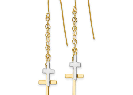 14k Two-tone Earrings Style H1091 - Classique Jewelry Inc.
