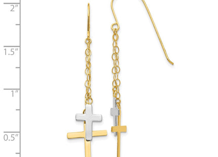 14k Two-tone Earrings Style H1091 - Classique Jewelry Inc.