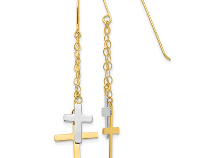 14k Two-tone Earrings Style H1091 - Classique Jewelry Inc.