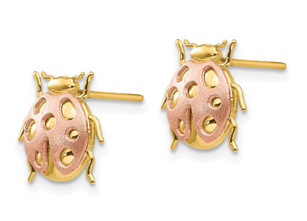 14k Two-tone Earrings Style H1108 - Classique Jewelry Inc.
