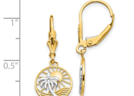 14k Yellow & Rhodium Earrings Style H1128 - Classique Jewelry Inc.