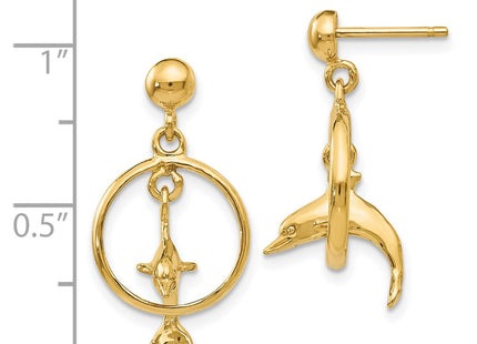 14k Yellow Gold Earrings Style H1132 - Classique Jewelry Inc.