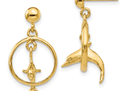 14k Yellow Gold Earrings Style H1132 - Classique Jewelry Inc.
