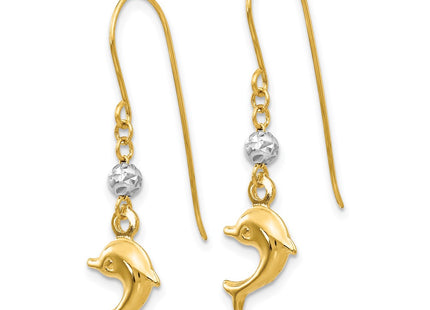 14k Two-tone Earrings Style H1133 - Classique Jewelry Inc.