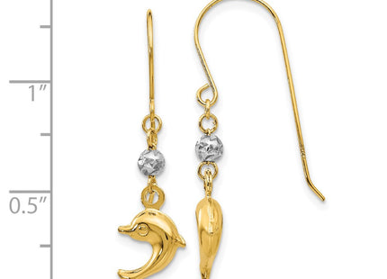 14k Two-tone Earrings Style H1133 - Classique Jewelry Inc.