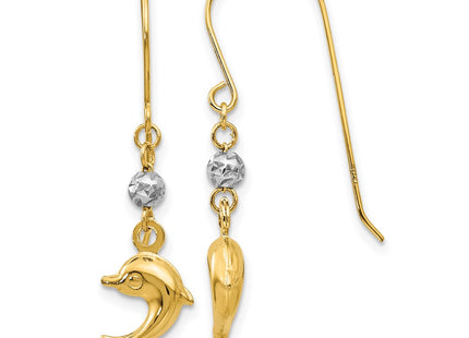 14k Two-tone Earrings Style H1133 - Classique Jewelry Inc.