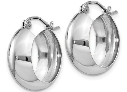 14K white gold hoop earrings, alternate view