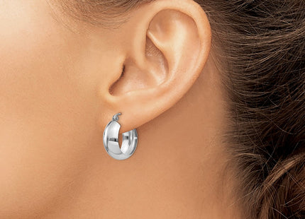 14K white gold hoop earrings, another view