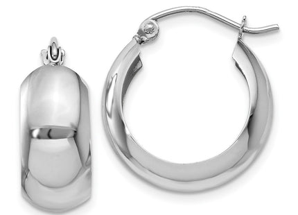 14K white gold hoop earrings