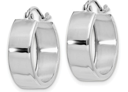14k White Gold Fancy Hoop Earrings (Style H341)