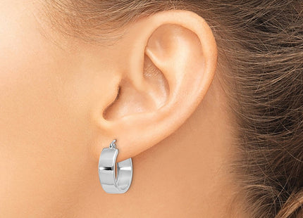 14k White Gold Fancy Hoop Earrings (Style H341)