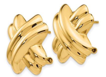 14k Yellow Gold Earrings Style H364 - Classique Jewelry Inc.