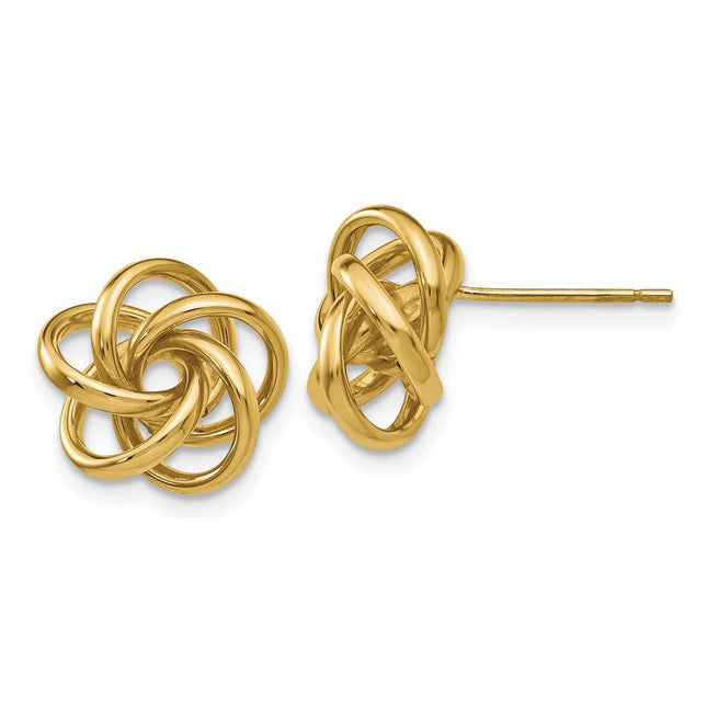 14k Love Knot Earrings, 12 x 12mm