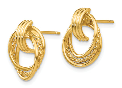 14k Polished Fancy Post Earrings, 14 x 11mm