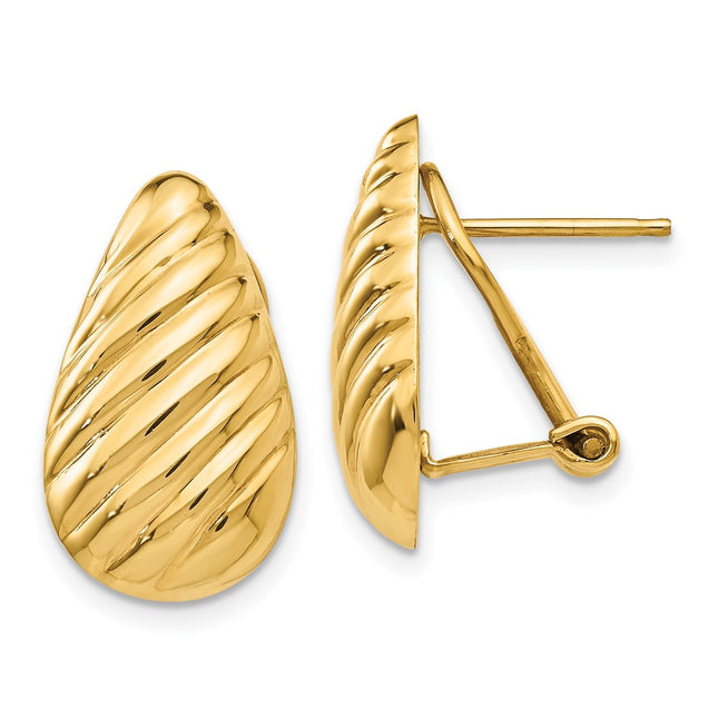 14k Yellow Gold Earrings Style H568 - Classique Jewelry Inc.